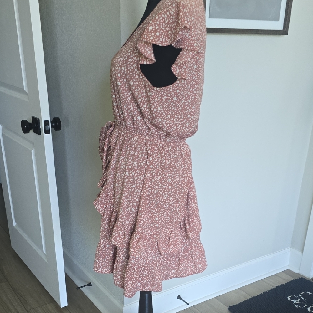 Floral Pink Ruffle Dress - Picture 5 of 7
